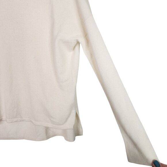 VINCE Sweater Womens XS Cream Ivory 100% Cashmere Long Sleeve Top High Low - Picture 3 of 6